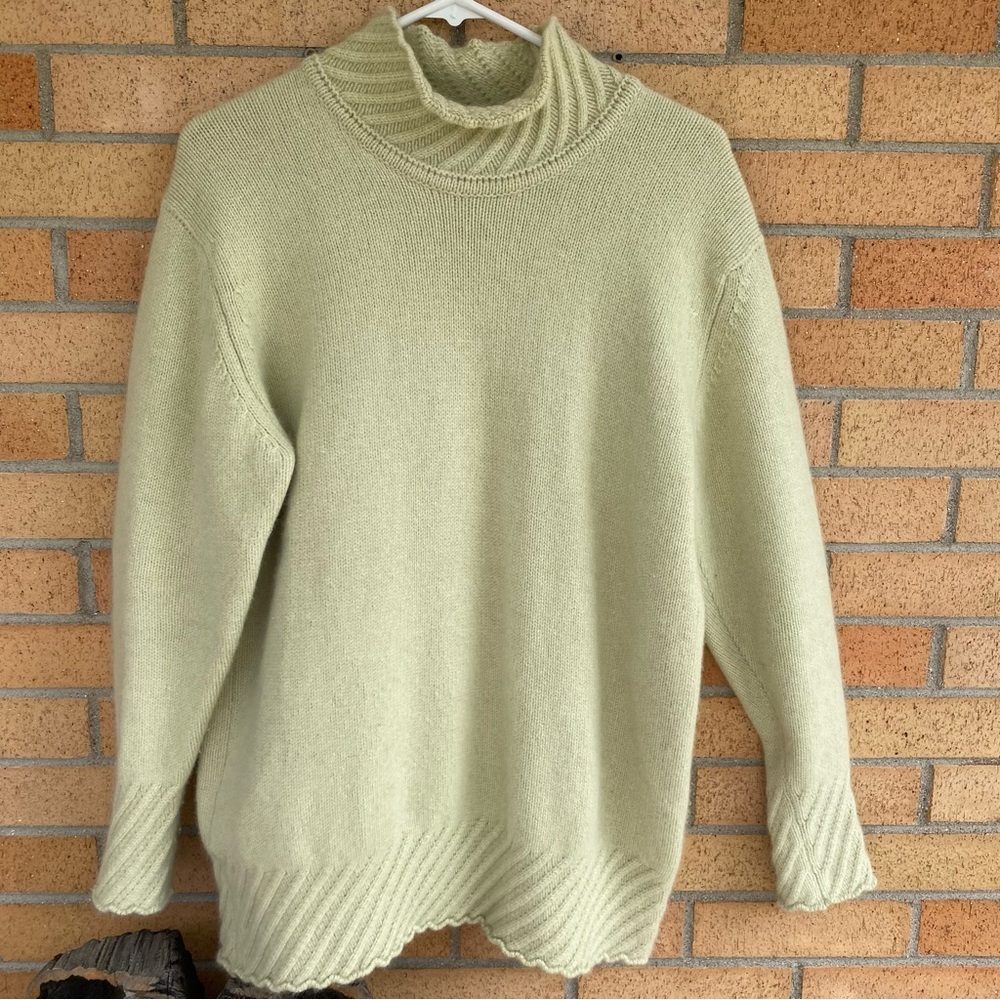 Lochcarron of Scotland Mohair Angora Green Sweater | size large